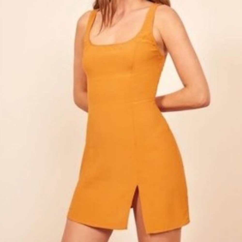 Reformation Tiegan Mini Dress Tank Yellow Size 4